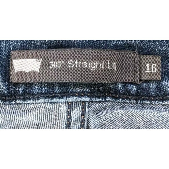 Levi's 505 Jeans Womens 16M x 33 Blue Mid-Rise Straight Leg Denim Pants - Picture 8 of 10